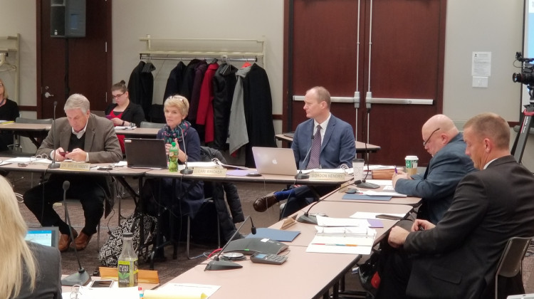 State board members debate the final proposal for new virtual charter school regulations at their December meeting. - Jeanie Lindsay/IPB News