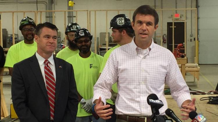 U.S. Chamber of Commerce Vice President Rob Engstrom says Todd Young, left, voted with the Chamber 91-percent of the time. - Brandon Smith/IPBS