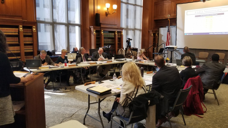 Members of the State Board of Education listen to a presentation on this year’s accountability grades at their November meeting. - Jeanie Lindsay/IPB News