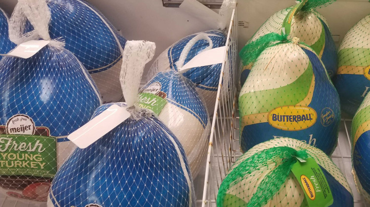 Turkeys for sale at a Meijer in Lafayette.  - Samantha Horton/IPB News