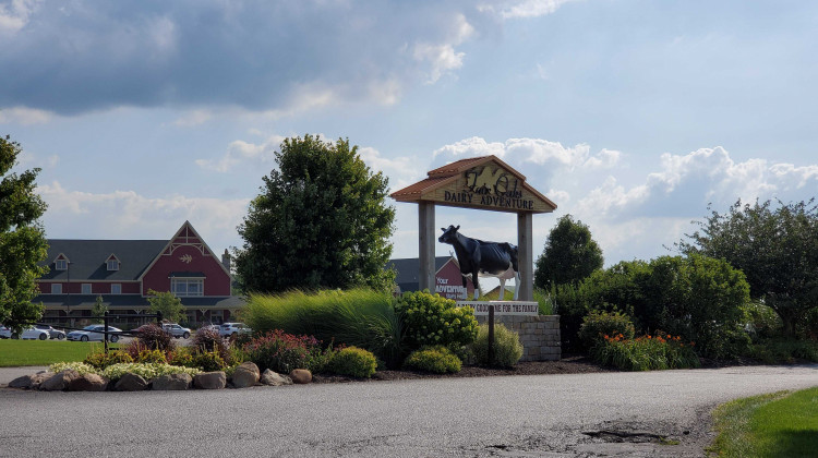 Fair Oaks Farms entrance to its agricultural tourism attraction in northern Indiana. - Samantha Horton/IPB News
