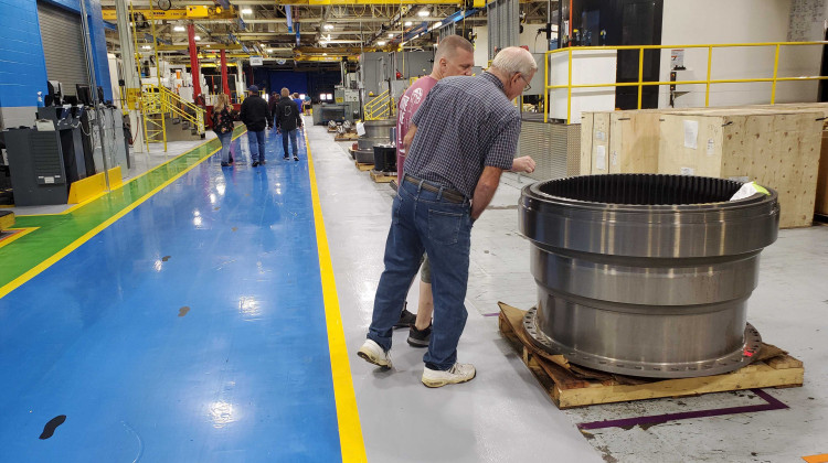 Attendees at the Dana Fairfield Manufacturing plant in Lafayette got to tour parts of the facility during the centennial year celebrations. - Samantha Horton/IPB News