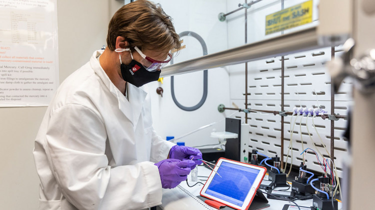 An IUPUI lab expert screens a water sample for lead. - (John Shukle for IUPUI Center for Urban Health/Submitted photo)