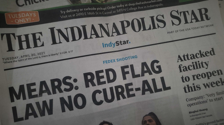 The front cover of the Indianapolis Star, one of the Indiana newspapers owned by Gannett.  - Samantha Horton/IPB News