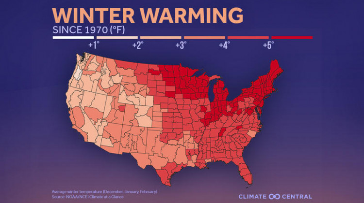 Winters in Indiana, Great Lakes states are warming more than other parts of the U.S.