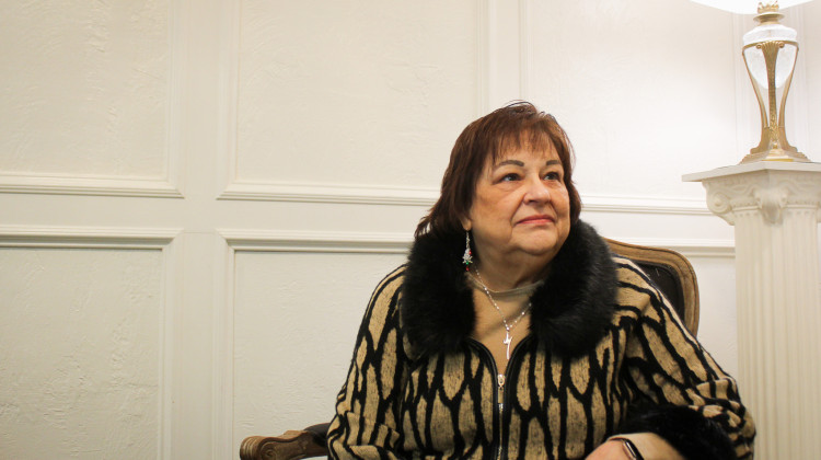 Deb Robarge, a member of Grandparents for Vaccines, sits in Greenwood on Thursday, Dec. 4, 2025. - Farrah Anderson / WFYI