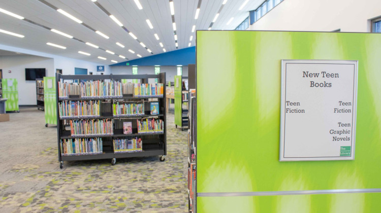 The Indianapolis Public Library’s new Eagle branch on Moller Road has color-coded sections to eliminate a possible language barrier for patrons. - Tyler Fenwick/Indianapolis Recorder