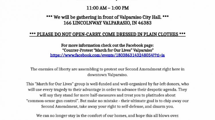 Valparaiso Man Organizes Counter-Protest to March for Our Lives