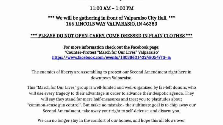 Valparaiso Man Organizes Counter-Protest to March for Our Lives
