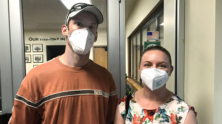 Teresa and Phil Reksel have two children currently at TSC, one of whom isn’t old enough to get vaccinated. Phil said he’s been anxious about COVID and the start of school all summer. - Ben Thorp/WBAA