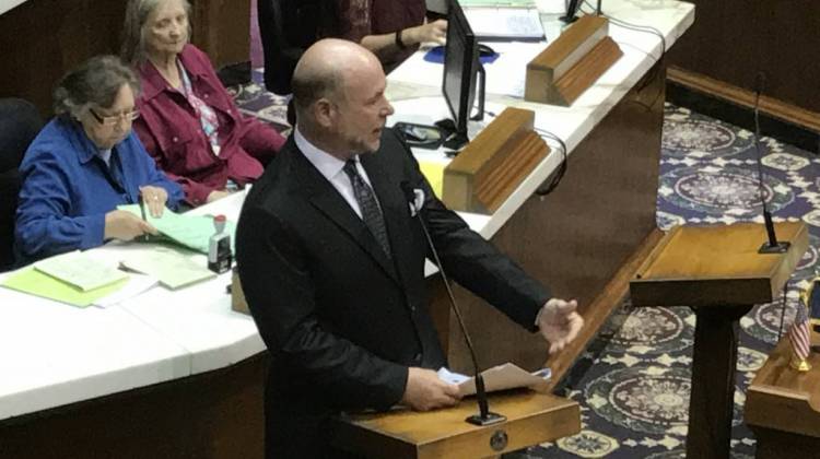 House Speaker Brian Bosma (R-Indianapolis) presents his bill to make the Superintendent of Public Instruction an appointed position.  - Brandon Smith/IPB News