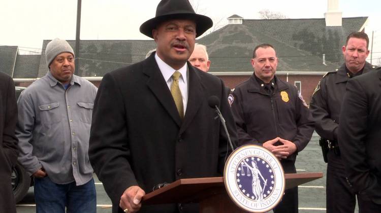Indiana Attorney General Curtis Hill says neighborhoods like Crown Hill have seen decreases in violent crime because of Ten Point's work. - Drew Daudelin