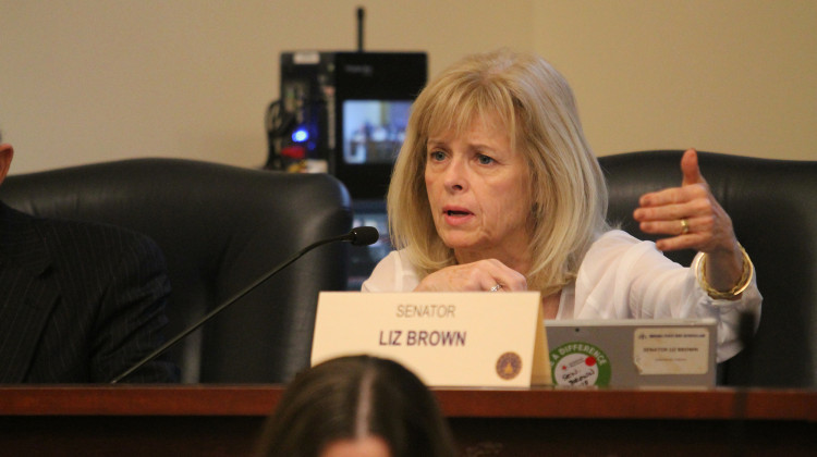 Sen. Liz Brown (R-Fort Wayne) emphasizes this year's fetal remains disposal bill imposes no new requirements on women.  - Lauren Chapman/IPB News