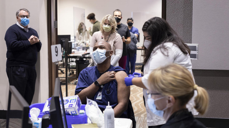 Hoosier health care workers receive the COVID-19 vaccine. - Courtesy of the Indiana Department of Health