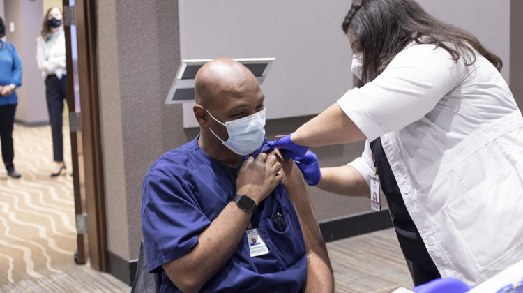 Terrance Gant was one of the first six Parkview Health employees to receive the Pfizer-BioNTech's COVID-19 vaccine – becoming the first in the state.  - Courtesy of Parkview Health