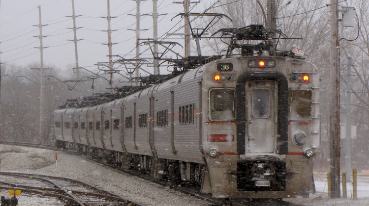 South Shore Line train leaves the Miller station on its journey to South Bend.  - Courtesy of Russell Sekeet