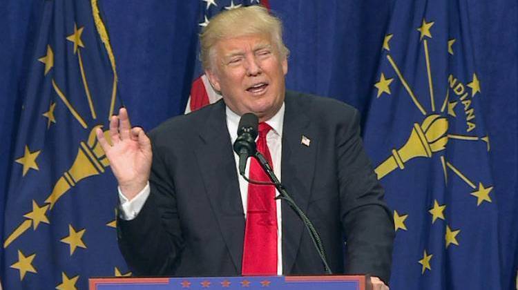 Donald Trump spoke at South Bend's Century Center the night before Indiana's 2016 primary. - Barbara Brosher/WFIU-WTIU News, file