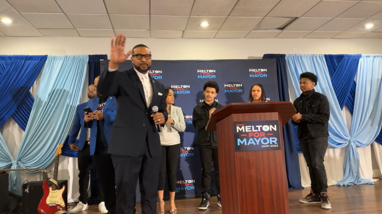 Eddie Melton acknowledges his supporters on Election Night. - screenshot from Eddie Melton Facebook video