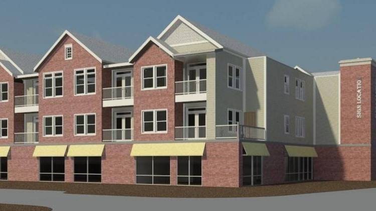 A rendering of the proposed apartment building for the Ransom Place neighborhood. - Provided image