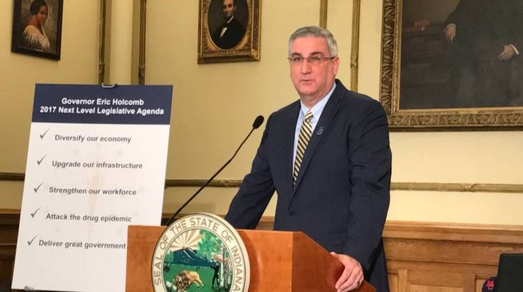 Gov. Eric Holcomb discusses the results of the 2017 legislative session. - Brandon Smith/IPB