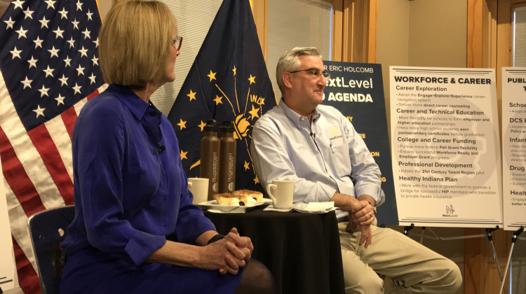 Gov. Eric Holcomb discusses his 2019 agenda, which includes grants to help build out trail systems statewide. - Brandon Smith/IPB News