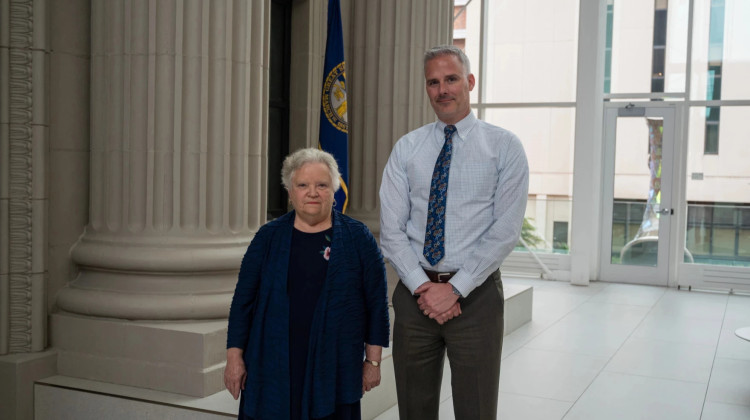 Eleanor Rogan, a professor of public health, and Don Coulter, a professor of pediatric oncology, are part of an ongoing study looking at Nebraska's drinking water and pediatric cancer at the University of Nebraska Medical Center where they work. - Natalie Krebs
/
Side Effects Public Media