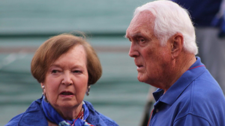 Carl Erskine (right), pictured with his wife, Betty, pitched in five World Series.  - Peter Boyd on Flickr