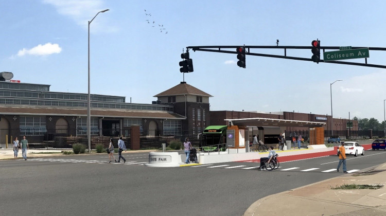 IndyGo says most Purple Line platforms will be located in front of intersections, with stop lights, to allow riders to safely cross the street. - Provided by IndyGo
