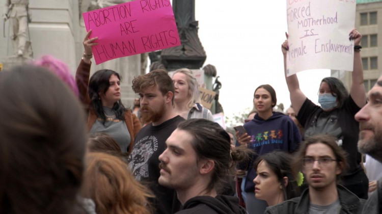 Abortion advocates protest in Indianapolis.   - Alan Mbathi/IPB News