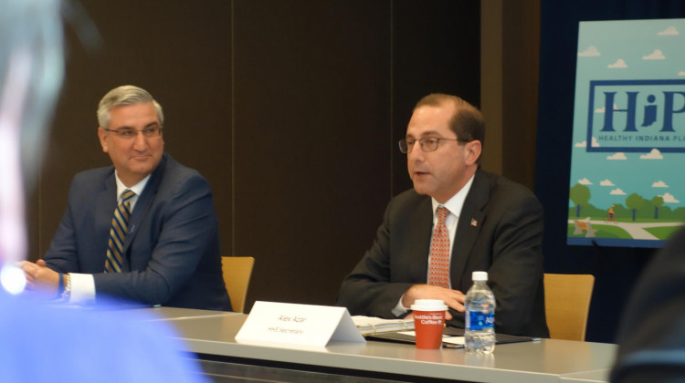 U.S. Department of Health and Human Services Secretary Alex Azar at an announcement in February in Indiana.  - FILE PHOTO: Jake Harper/Side Effects Public Media