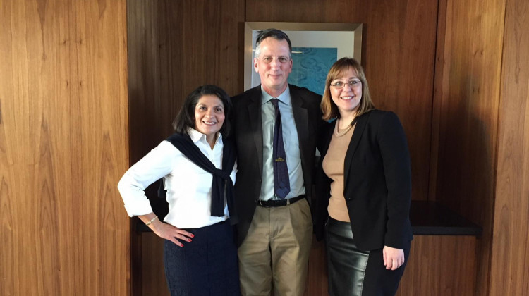 Dr. Maria Carrillo, Dr. Bruce Lamb and Dr. Liana Apostolova investigators with the LEADS trial. - Jill Sheridan/IPB News