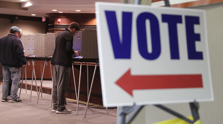 Voters cast their ballots early for the midterm elections at the Government & Judicial Center in Noblesville, Ind., Tuesday, Oct. 23, 2018. - AP Photo/Michael Conroy