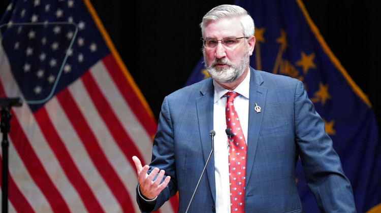 Indiana Gov. Eric Holcomb speaks after being sworn in during an inaugural ceremony at the Indiana State Museum, Monday, Jan. 11, 2021, in Indianapolis.  - AP Photo/Darron Cummings