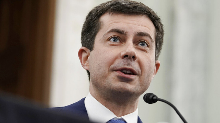 Transportation Secretary nominee Pete Buttigieg speaks during a Senate Commerce, Science and Transportation Committee confirmation hearing on Capitol Hill, Thursday, Jan. 21, 2021, in Washington.  - Ken Cedeno/Pool via AP