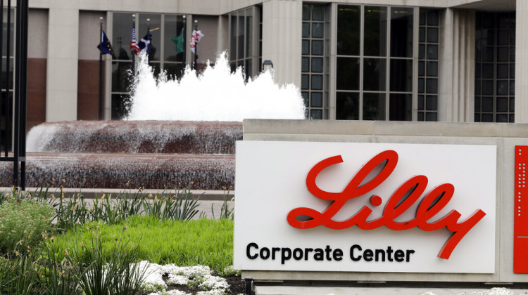 FILE- In this April 26, 2017, file photo shows the Eli Lilly and Co. corporate headquarters in Indianapolis. Shares of Eli Lilly and Co. jumped early Thursday, June 24, 2021, after the drugmaker said it will seek approval for its potential Alzheimer’s treatment later this year.  - AP Photo/Darron Cummings, File