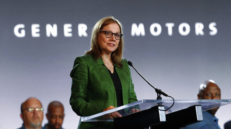 FILE - General Motors Chairman and Chief Executive Officer Mary Barra speaks during the opening of their contract talks with the United Auto Workers in Detroit on July 16, 2019. Barra said Thursday, Dec. 9, 2021, that the automaker learned valuable lessons last year when it stepped in to boost emergency production of ventilators to treat severely ill COVID-19 patients. - AP Photo/Paul Sancya, File