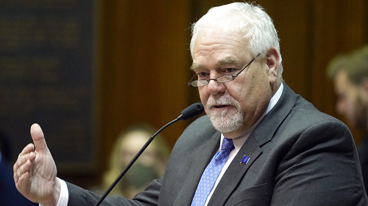 House Majority Leader Matt Lehman, R-Berne, speaks during the first day of the legislative session at the the Statehouse, Tuesday, Jan. 4, 2022, in Indianapolis.  - AP Photo/Darron Cummings