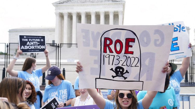 Demonstrators protest about abortion outside the Supreme Court in Washington, Friday, June 24, 2022. - (Jacquelyn Martin/AP)