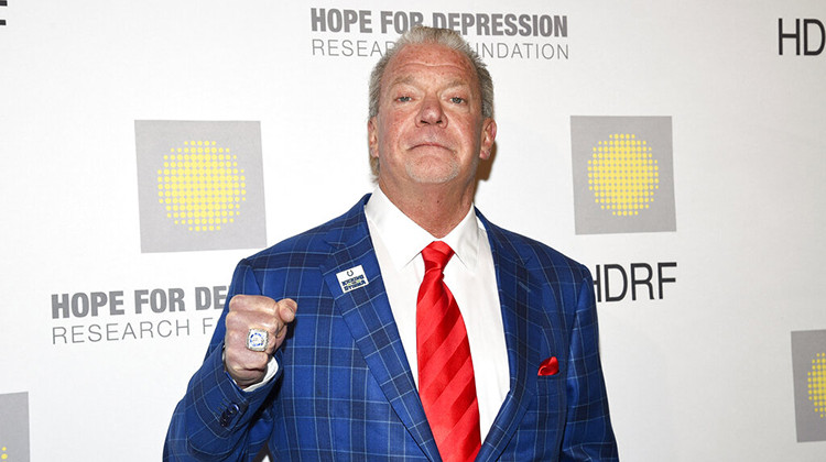 FILE - Indianapolis Colts owner Jim Irsay attends the Hope for Depression Research Foundation's 15th annual HOPE luncheon at the Plaza Hotel on Wednesday, Nov. 10, 2021, in New York. Irsay, who has publicly battled alcoholism and addiction, has made it a personal mission to break down barriers surrounding mental health.  - Photo by Evan Agostini/Invision/AP