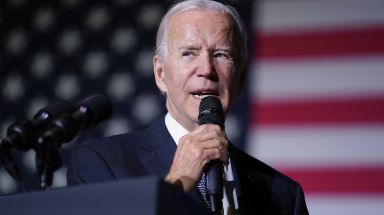 President Biden speaks about student loan debt relief at Delaware State University last month. A judge in Texas blocked Biden's plan to provide millions of borrowers with up to $20,000 apiece in federal student-loan forgiveness. - Evan Vucci / AP