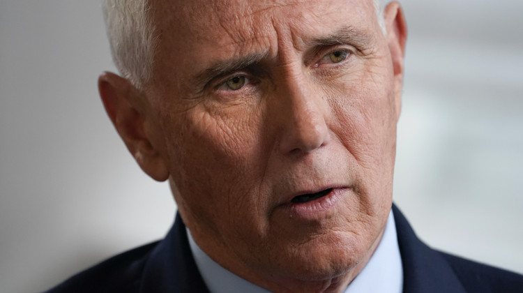 Former Vice President Mike Pence sits for an interview with the Associated Press, Nov. 16, 2022, in New York. Documents with classified markings were discovered in former Vice President Mike Pence's Indiana Home last week, according to his attorney. - AP Photo/John Minchillo, File