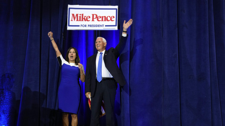 Republican presidential candidate former Vice President Mike Pence and his wife Karen arrives to speak at a campaign event, Wednesday, June 7, 2023, in Ankeny, Iowa. - AP Photo/Charlie Neibergall