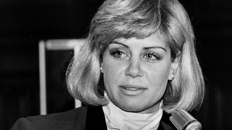 Susan Bayh, shown here testifying in favor of the Uniform Marital Prorperty Act to the Indiana House Judiciary Committee in 1987, has died at the age of 61, according to her family. - AP Photo/Seth Rossman