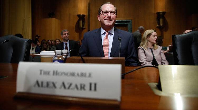 Alex Azar takes his seat as he arrives to testify at a Senate Finance Committee hearing on Capitol Hill in Washington, Tuesday, Jan. 9, 2018, to consider his nomination to be Secretary of Health and Human Services. - AP Photo/Carolyn Kaster