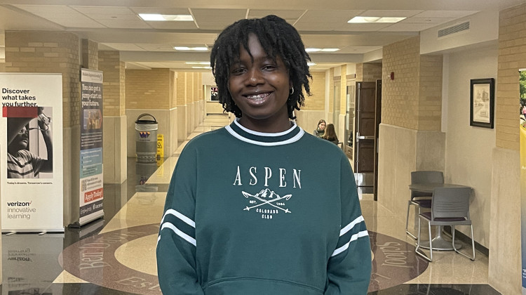 Gift Akintomide is a junior at Ben Davis University in the Metropolitan School District of Wayne Township. She is working towards an information technology associate degree through a dual credit curriculum. - Sydney Dauphinais / WFYI