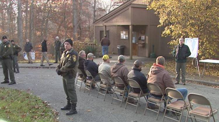 Bidders at the Division of Forestry's timber auction. - Steve Burns/WTIU