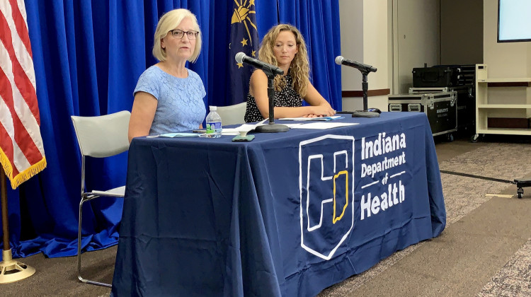 State Health Commissioner Dr. Kris Box, left, said local officials expressed a desire to decide for themselves whether to require masks in schools. - Brandon Smith/IPB News