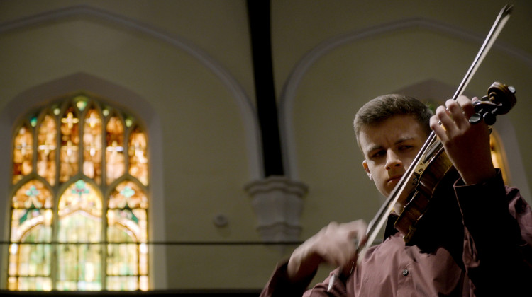 Braden Riley, 15, performs his 2023 recital in Evansville June 27. - Tim Jagielo / WNIN video still