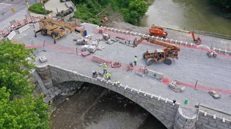 The Central Avenue Bridge over Fall Creek will open in July after being closed for more than two years. - Indianapolis Department of Public Works