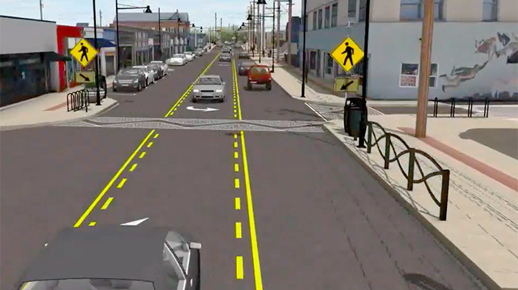 This screenshot of a video provided by the Indianapolis Department of Public Works shows how Broad Ripple Avenue will look once construction is complete. - Provided by the Indianapolis Department of Public Works